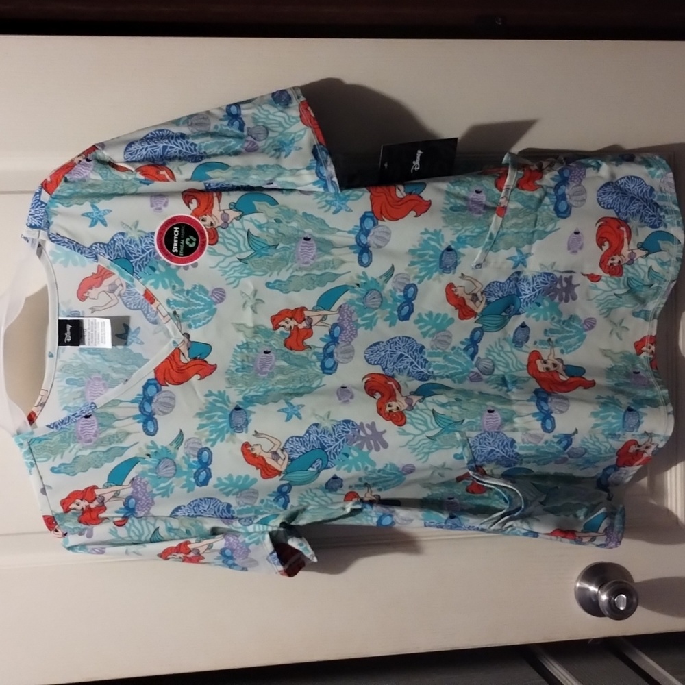Vneck Scrubs top Little Mermaid
